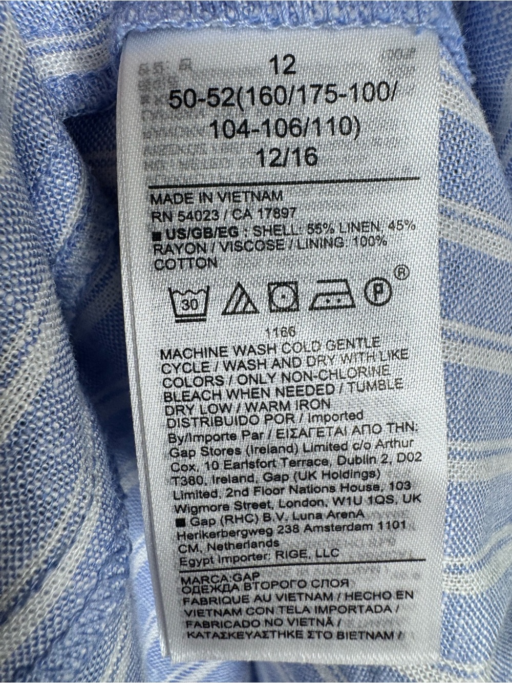 NWT GAP Light Blue & White Striped Linen Blend Maxi Dress - Picture 10 of 10